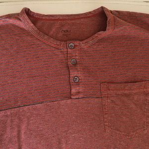 nau Gray and Orange Striped Tee Organic Cotton- L